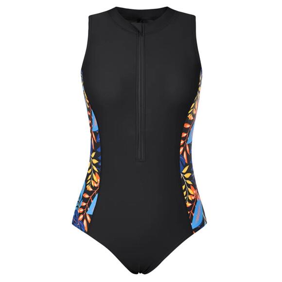NWT Jasambac One Piece Contrast Color Sleeveless Swimsuit, Large (12-14) - Picture 1 of 4